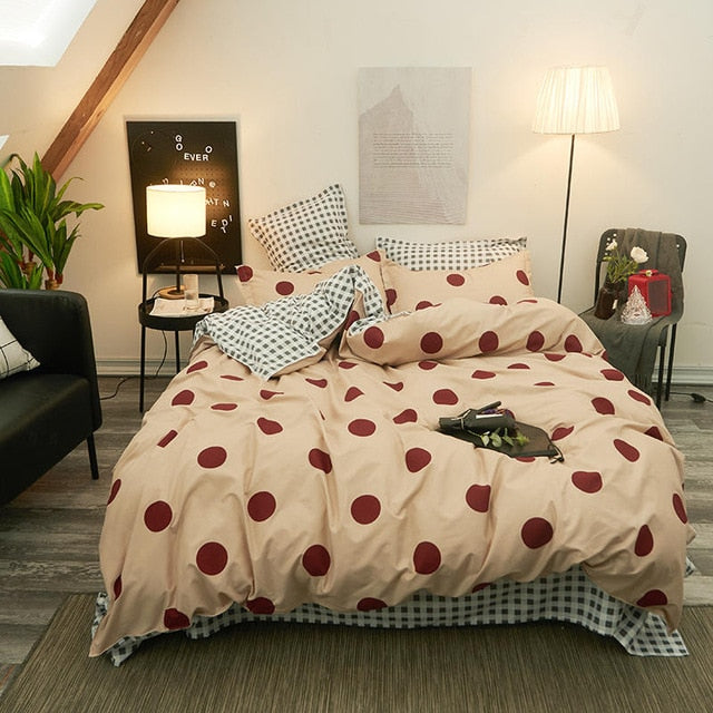 Solstice Cotton Pastoral Flower Cartoon Style Fashion Bedding Bed Linen Bed Sheet Duvet Cover Pillowcase 4pcs Bedding Sets/Queen