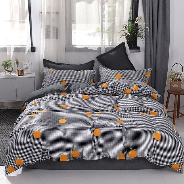 Solstice Cotton Pastoral Flower Cartoon Style Fashion Bedding Bed Linen Bed Sheet Duvet Cover Pillowcase 4pcs Bedding Sets/Queen