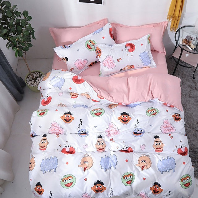 Solstice Cotton Pastoral Flower Cartoon Style Fashion Bedding Bed Linen Bed Sheet Duvet Cover Pillowcase 4pcs Bedding Sets/Queen