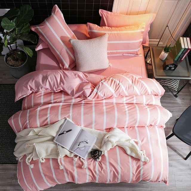 Solstice Cotton Pastoral Flower Cartoon Style Fashion Bedding Bed Linen Bed Sheet Duvet Cover Pillowcase 4pcs Bedding Sets/Queen
