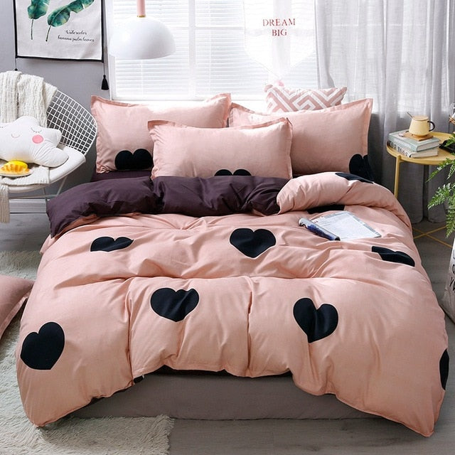 Solstice Cotton Pastoral Flower Cartoon Style Fashion Bedding Bed Linen Bed Sheet Duvet Cover Pillowcase 4pcs Bedding Sets/Queen