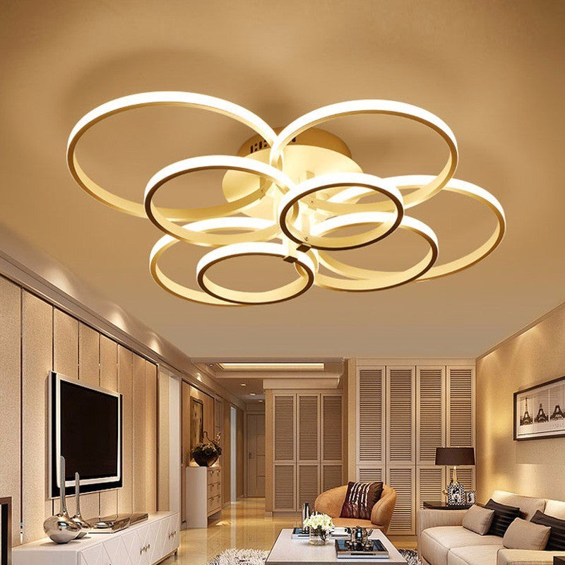 Modern LED Ceiling Light Fixtures For Living Room Bedroom Home Lighting With Remote Control Dimmable Black White Lamp Lustre