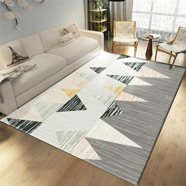 Fashion modern metal golden carpet black geometric bedroom door rug livingroom carpet parlor tapete fashion decorative mat