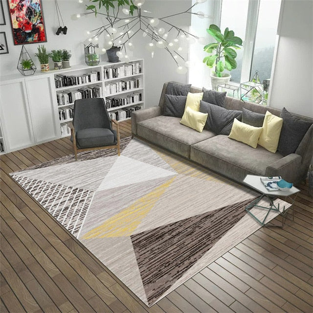 Fashion modern metal golden carpet black geometric bedroom door rug livingroom carpet parlor tapete fashion decorative mat