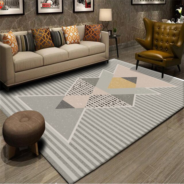 Fashion modern metal golden carpet black geometric bedroom door rug livingroom carpet parlor tapete fashion decorative mat