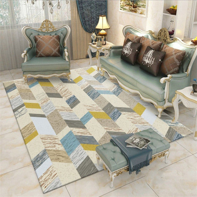Fashion modern metal golden carpet black geometric bedroom door rug livingroom carpet parlor tapete fashion decorative mat