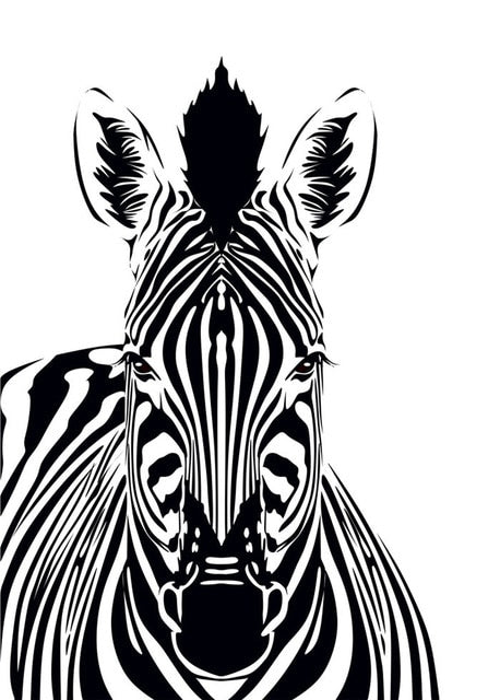 Nordic Canvas Art Painting Black White Giraffe Elephant Zebra Lion Print Animal Wall Art Poster Living Room Home Decor Painting