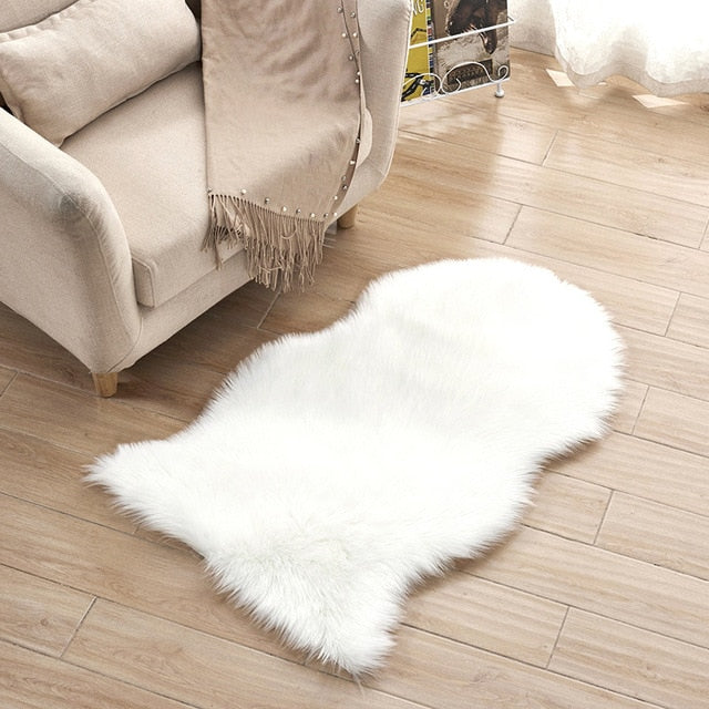 Fashion Fur Fake Mats Fluffy Sheep Skin Rug Soft Carpet Small Rugs Living Bedroom Window Bedside Home Decoration