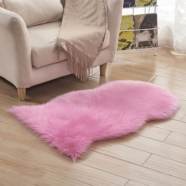 Fashion Fur Fake Mats Fluffy Sheep Skin Rug Soft Carpet Small Rugs Living Bedroom Window Bedside Home Decoration