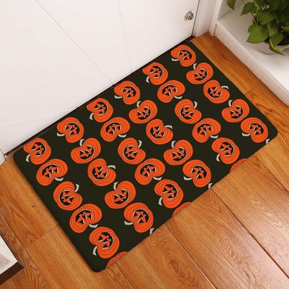 Nordic Flannel Kitchen Door Mat Halloween Skull Cartoon Carpet Bedroom Rug Pumpkin Decorative Stair Mats Home Decor Crafts Mat