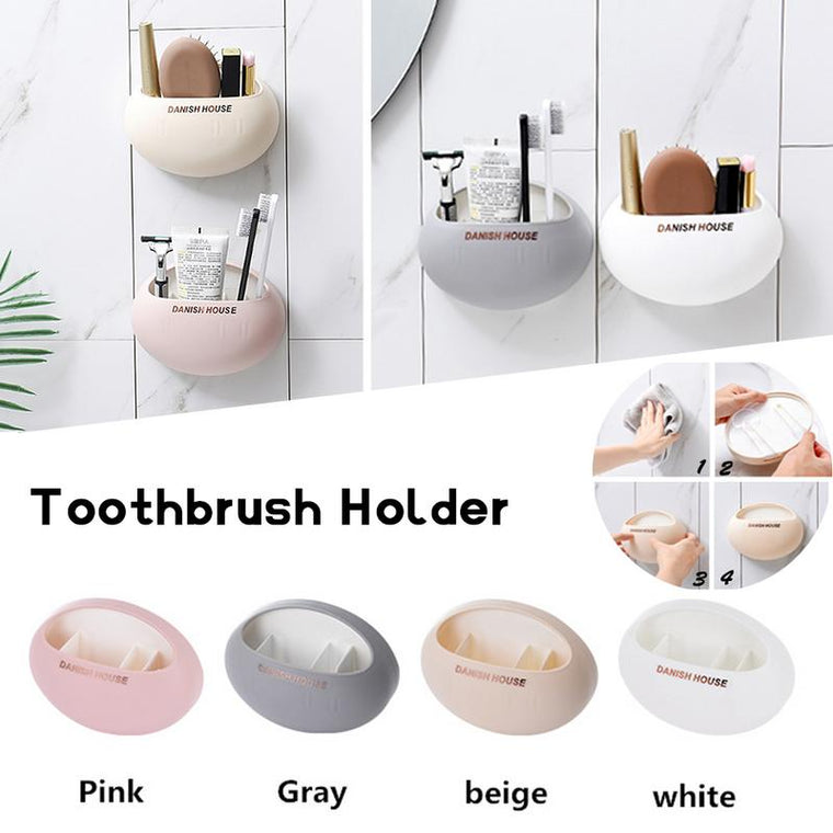 Bathroom Accessories Set Toothbrush Holder With Wall Suction Cups Shower Holder Cute Sucker Toothbrush Holder Suction Hooks