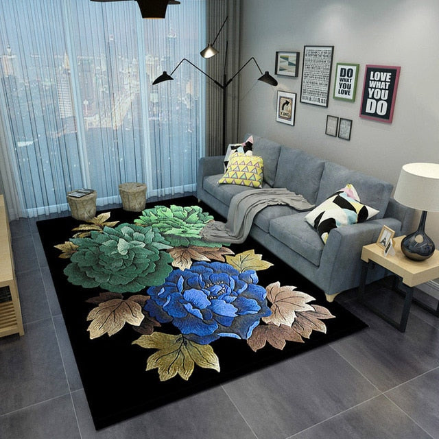 European Style High Quality Art Flower Art Carpet For Living Room Bedroom Anti-Slip Floor Mat Fashion Kitchen Carpet Area Rugs