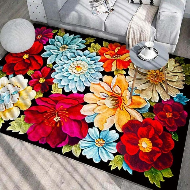 European Style High Quality Art Flower Art Carpet For Living Room Bedroom Anti-Slip Floor Mat Fashion Kitchen Carpet Area Rugs