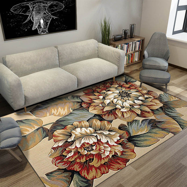 European Style High Quality Art Flower Art Carpet For Living Room Bedroom Anti-Slip Floor Mat Fashion Kitchen Carpet Area Rugs
