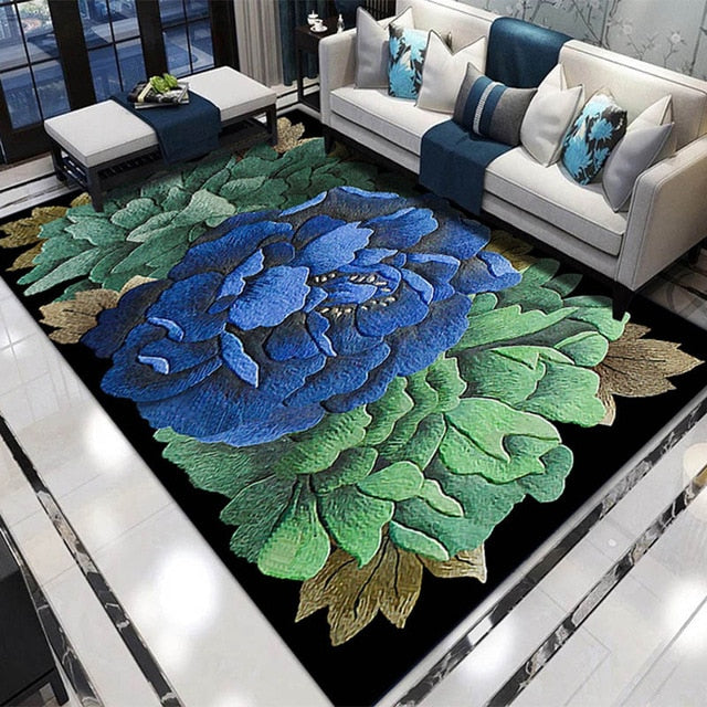 European Style High Quality Art Flower Art Carpet For Living Room Bedroom Anti-Slip Floor Mat Fashion Kitchen Carpet Area Rugs