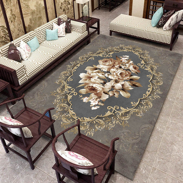 European Style High Quality Art Flower Art Carpet For Living Room Bedroom Anti-Slip Floor Mat Fashion Kitchen Carpet Area Rugs