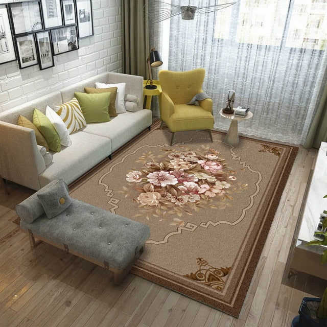 European Style High Quality Art Flower Art Carpet For Living Room Bedroom Anti-Slip Floor Mat Fashion Kitchen Carpet Area Rugs