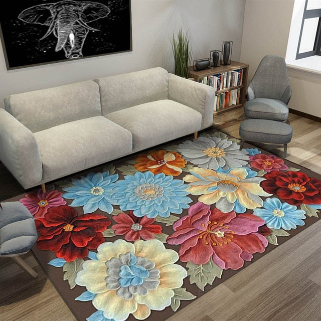 European Style High Quality Art Flower Art Carpet For Living Room Bedroom Anti-Slip Floor Mat Fashion Kitchen Carpet Area Rugs