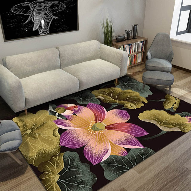 European Style High Quality Art Flower Art Carpet For Living Room Bedroom Anti-Slip Floor Mat Fashion Kitchen Carpet Area Rugs