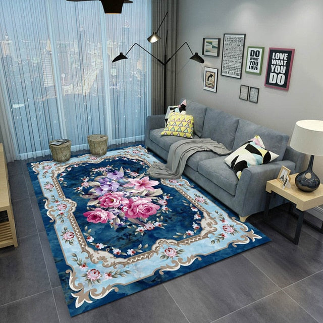 European Style High Quality Art Flower Art Carpet For Living Room Bedroom Anti-Slip Floor Mat Fashion Kitchen Carpet Area Rugs