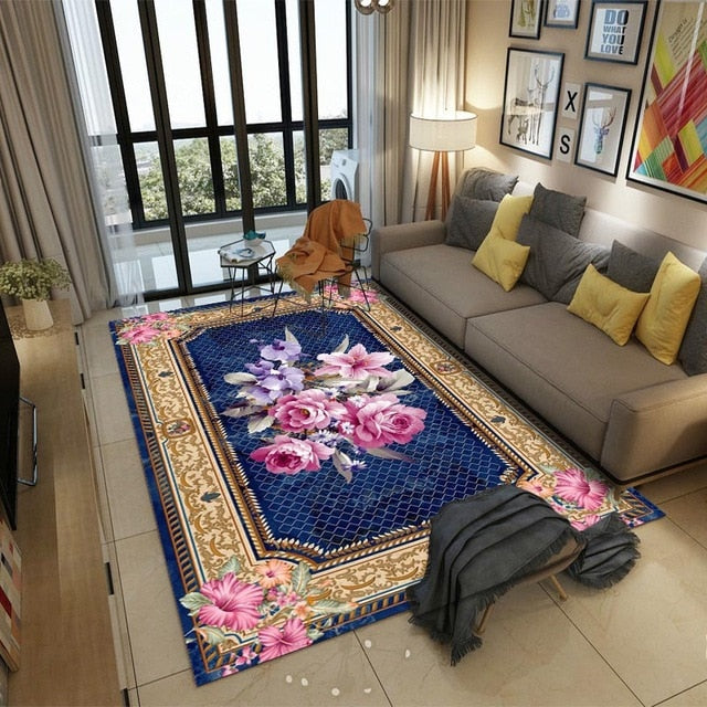 European Style High Quality Art Flower Art Carpet For Living Room Bedroom Anti-Slip Floor Mat Fashion Kitchen Carpet Area Rugs