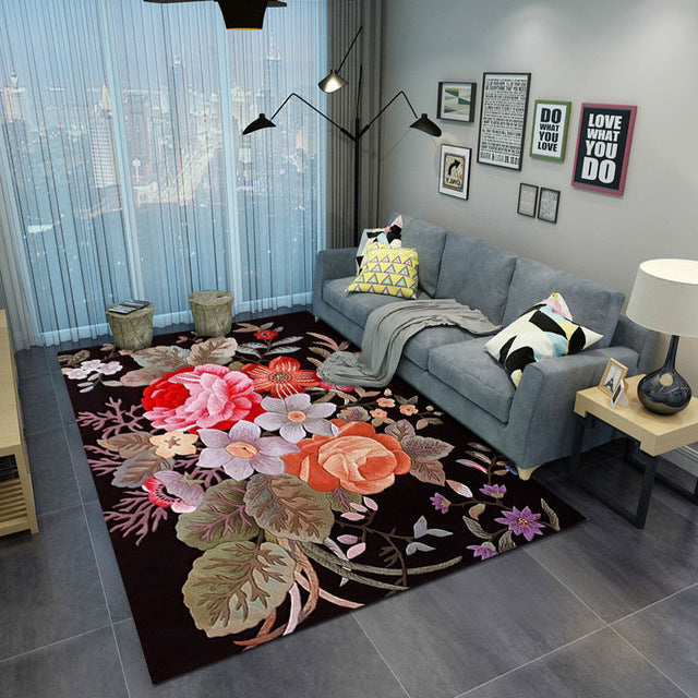 European Style High Quality Art Flower Art Carpet For Living Room Bedroom Anti-Slip Floor Mat Fashion Kitchen Carpet Area Rugs