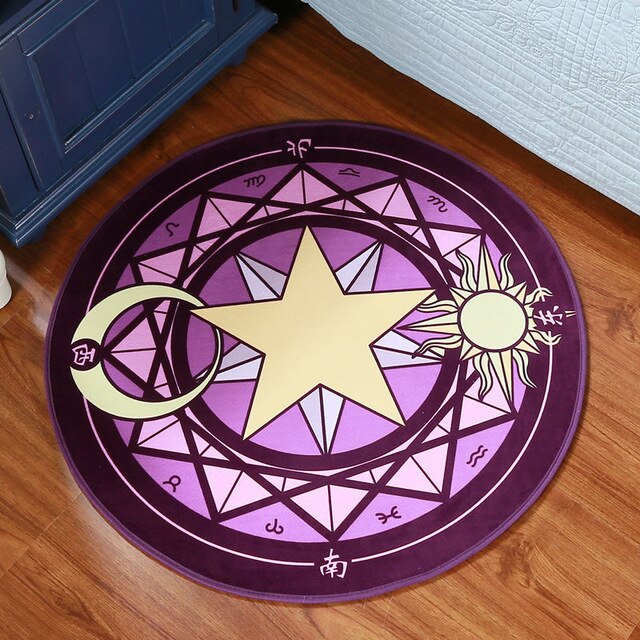 Magic Array Round Carpet Living Room Print Mats Children Cartoon Star Rug Mat Fashion Circular Carpet Home Decorate Use