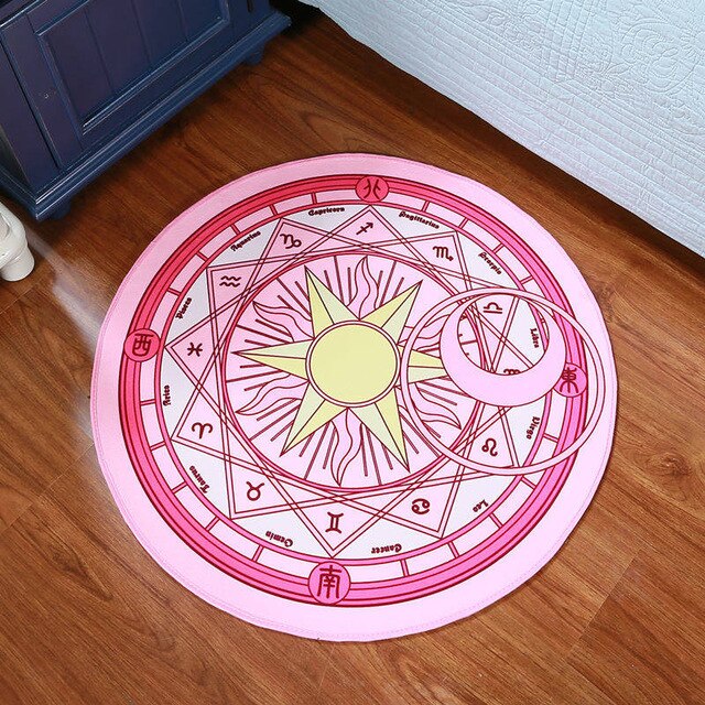 Magic Array Round Carpet Living Room Print Mats Children Cartoon Star Rug Mat Fashion Circular Carpet Home Decorate Use