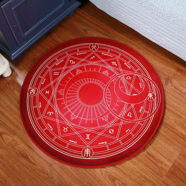 Magic Array Round Carpet Living Room Print Mats Children Cartoon Star Rug Mat Fashion Circular Carpet Home Decorate Use