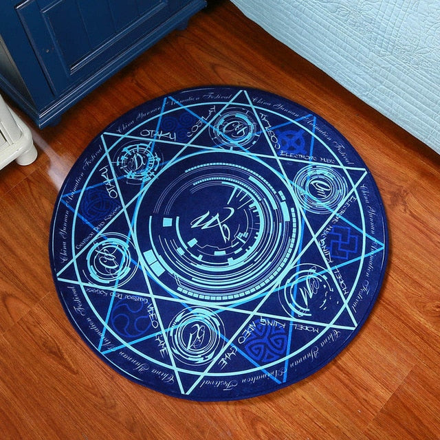 Magic Array Round Carpet Living Room Print Mats Children Cartoon Star Rug Mat Fashion Circular Carpet Home Decorate Use