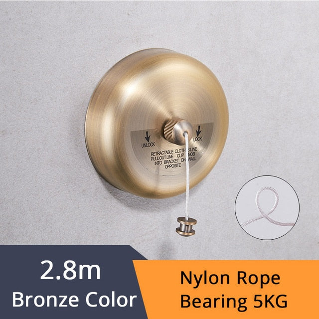 Bathroom Shelves Stainless Steel Chrome Clothesline Nice Quality Single Line Hotel style Clothes Drying Line For Bathroom 1256