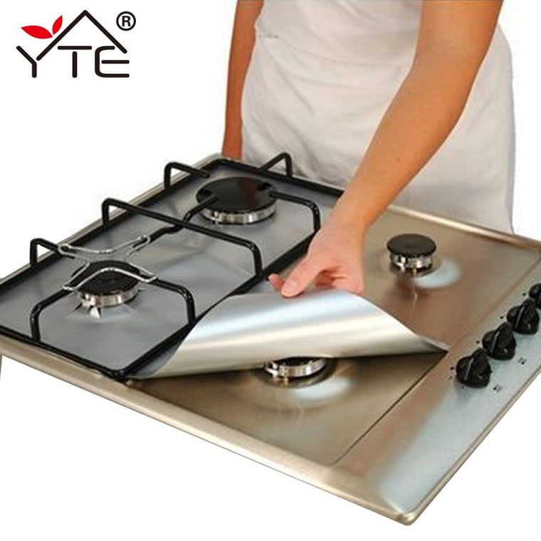 YTE 2pcs Gas Stove Protectors Reusable Gas Stove Burner Cover Liner Mat Fire Injuries Protection Trivets Kitchen Specialty Tools