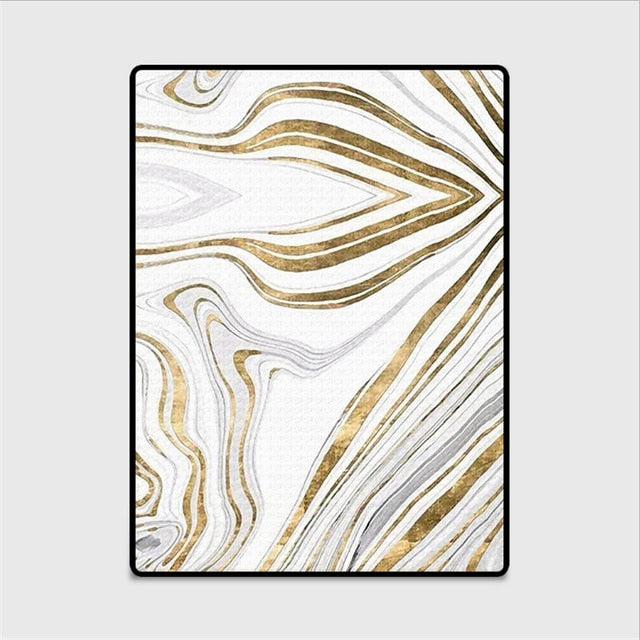 AOVOLL Fashion Nordic Style Gold Abstract Lines Stone Pattern Carpet Rugs And Carpets For Home Living Room Carpet Kids Room
