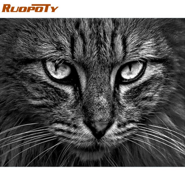 RUOPOTY Frame Wolf DIY Painting By Numbers Calligraphy Painting Acrylic Paint By Numbers Wall Art Picture For Home Decors